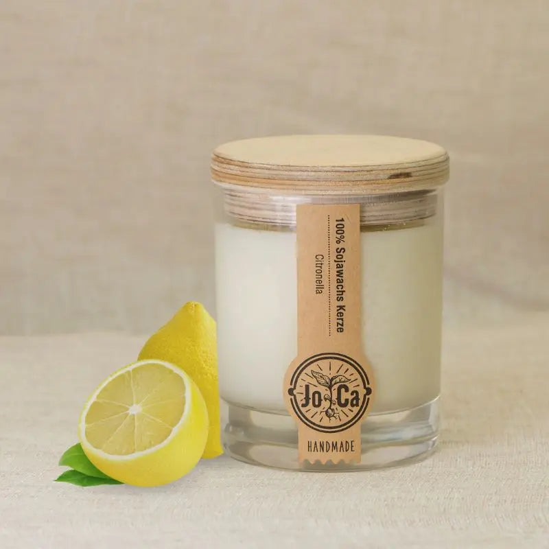 Duftkerze Citronella mit Zitronen