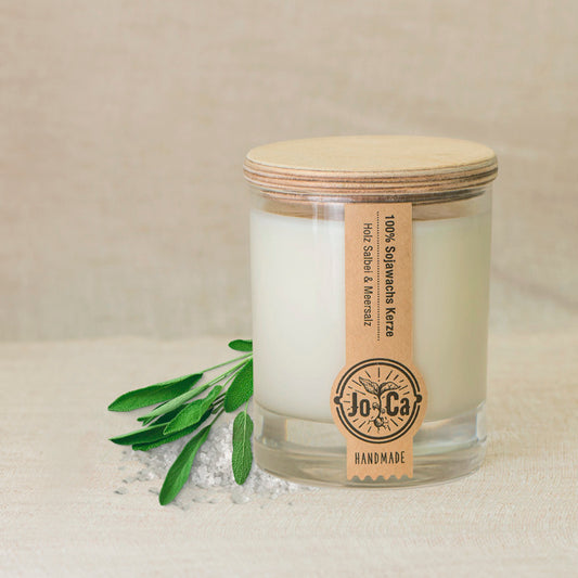 Sojakerze Holz Salbei & Meersalz